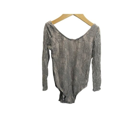 Bailey's Blossoms Girls Gray Lace Bodysuit/Leotard Size 4T Long Sleeved - Picture 1 of 4